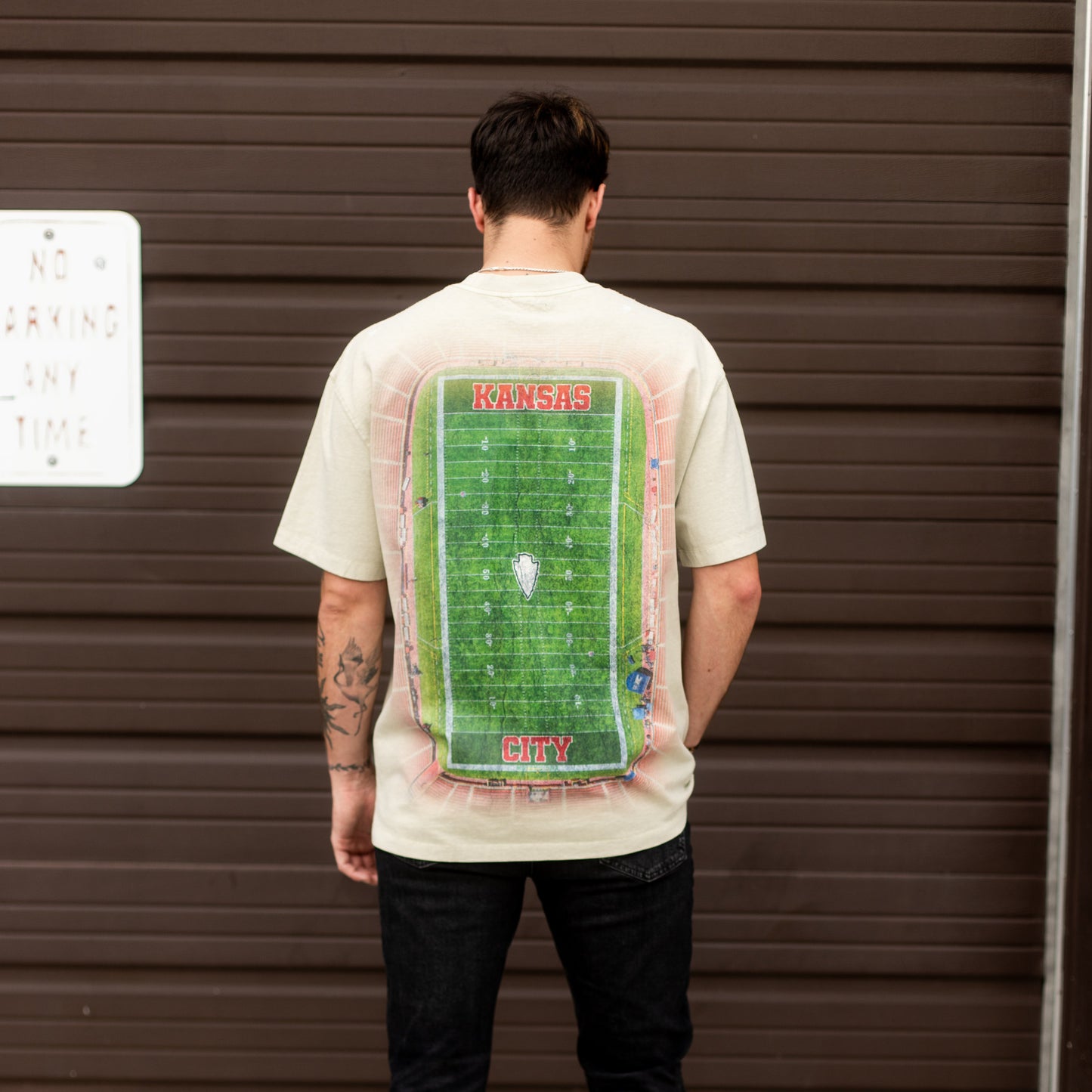 Gridiron Tee - Cream