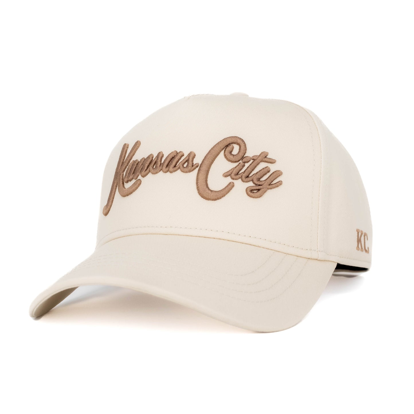 Kansas City Cursive Snapback - Off-White x Light Brown