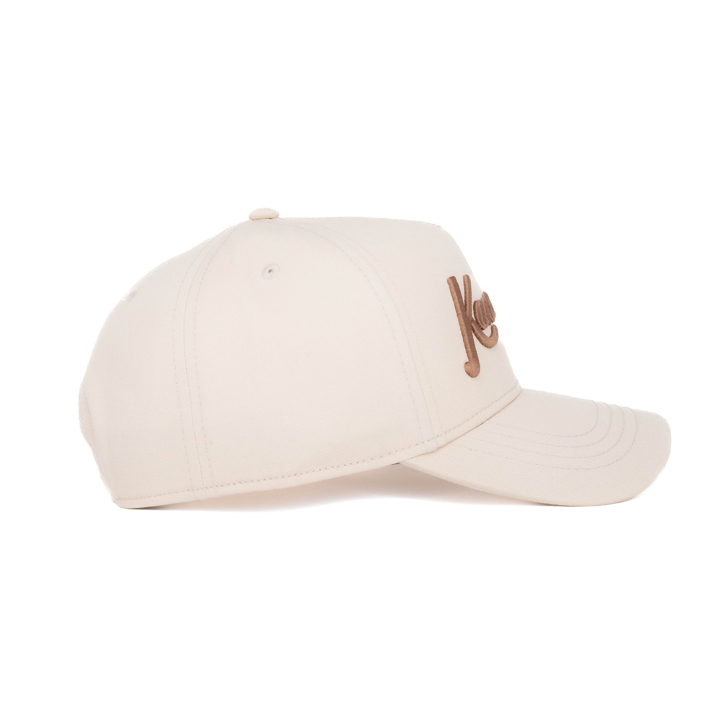 Kansas City Cursive Snapback - Off-White x Light Brown